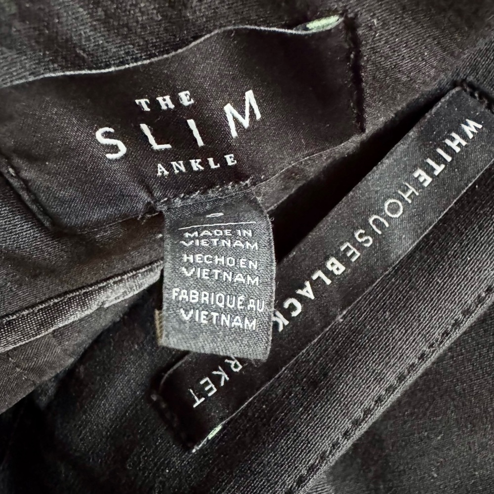 WHBM Slim Ankle Comfort Stretch Cropped Mid-Rise Trouser Pants Black Women's 8 - Picture 6 of 6